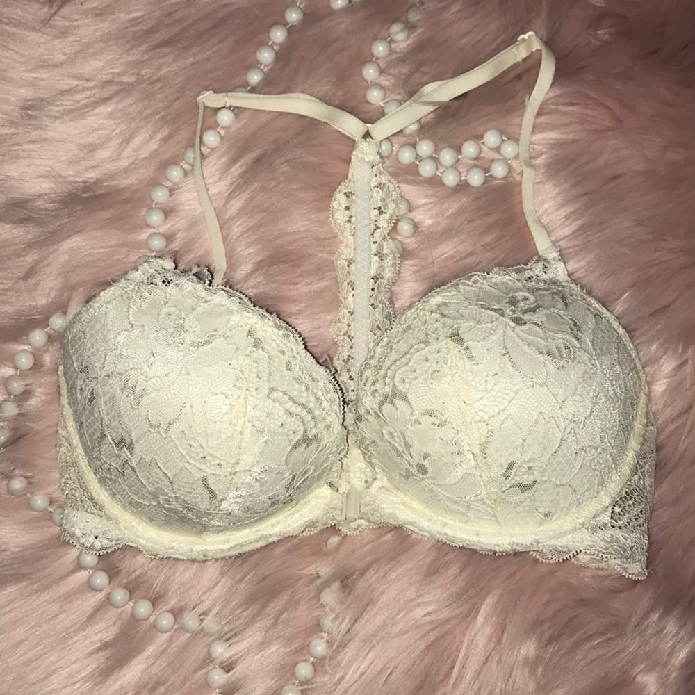 White bra by pink